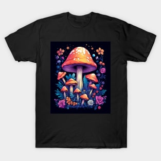 Cute Fairycore Floral Mushroom Aesthetic T-Shirt